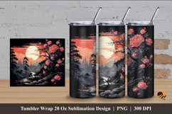 Glow Sunset Tumbler Wrap Sublimation Design 4 Product Image 1