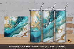 Beauty Teal Marble Tumbler Wrap Sublimation Design 4 Product Image 1