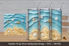 Seashell At Beach Tumbler Wrap Sublimation Design 4 Product Image 1