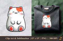 Cute Fat Cat DTF Sublimation Clipart Design 4 Product Image 1