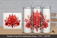 Floral Elegance Tumbler Wrap Sublimation Design 4 Product Image 1