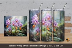 Wild Orchid Tumbler Wrap Sublimation Design 4 Product Image 1