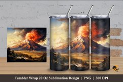 Ancient Volcano Tumbler Wrap Sublimation Design 4 Product Image 1