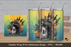 Funky Bagpipes Tumbler Wrap Sublimation Design 4 Product Image 1