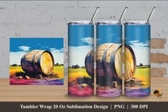 Beauty Wood Barrel Tumbler Wrap Sublimation Design 4 Product Image 1