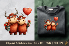 Sweet Buffalo Love DTF Sublimation Clipart Design 4 Product Image 1