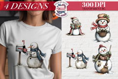 Funny Christmas Snowman Clipart Sublimation 4 PNG Product Image 1