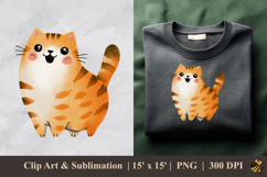 Cheerful Cat DTF Sublimation Clipart Design 4 Product Image 1