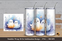 Cute Ghost Tumbler Wrap Sublimation Design 4 Product Image 1