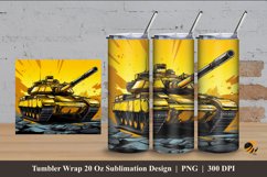 Military Tank Tumbler Wrap Sublimation Design 4 Product Image 1