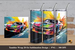 Racing Car Tumbler Wrap Sublimation Design 4 Product Image 1