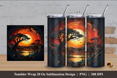 3D Nature Night Tumbler Wrap Sublimation Design 4 Product Image 1