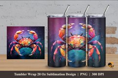 Beauty Crab Tumbler Wrap Sublimation Design 4 Product Image 1