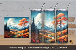 Vibrant Hill Tumbler Wrap Sublimation Design 4 Product Image 1