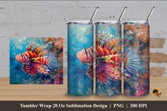 Lionfish Abstract Tumbler Wrap Sublimation Design 4 Product Image 1