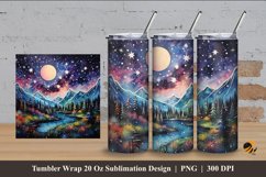 Winter Nebula Tumbler Wrap Sublimation Design 4 Product Image 1