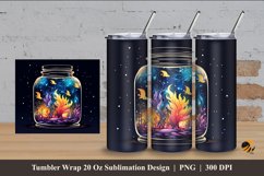 Starry Jar Tumbler Wrap Sublimation Design 4 Product Image 1