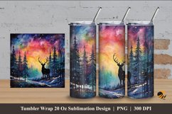 Starry Wildlife Tumbler Wrap Sublimation Design 4 Product Image 1