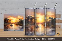 Rowing Boat Tumbler Wrap Sublimation Design 4 Product Image 1