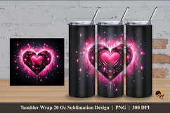 Black Pink Love Tumbler Wrap Sublimation Design 4 Product Image 1
