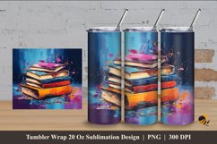 Book Art Color Tumbler Wrap Sublimation Design 4 Product Image 1