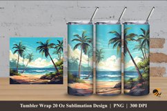 Beach Panorama Tumbler Wrap Sublimation Design 4 Product Image 1