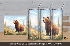 Bear Tumbler Wrap Sublimation Design 4 Product Image 1