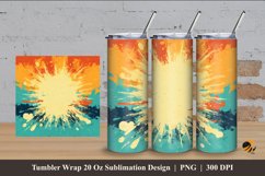 Retro Sun Tumbler Wrap Sublimation Design 4 Product Image 1
