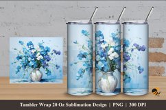 Sweet Peas Flower Tumbler Wrap Sublimation Design 4 Product Image 1