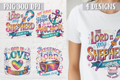 Bible Quote Colorful Clipart PNG Sublimation 4 Designs Product Image 1