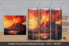Lava Mountain Tumbler Wrap Sublimation Design 4 Product Image 1