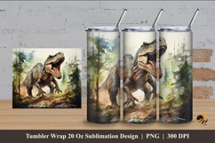 Tyrannosaurus Tumbler Wrap Sublimation Design 4 Product Image 1
