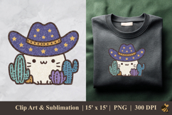 Cute Cowboy Cactus DTF Sublimation Clipart Design 4 Product Image 1