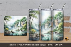 Green Nature Tumbler Wrap Sublimation Design 4 Product Image 1