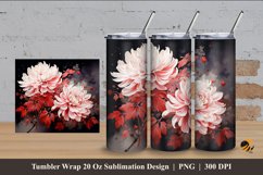 Realistic Blossom Flower Tumbler Wrap Sublimation Design 4 Product Image 1