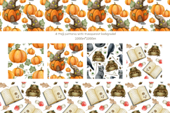 Witchy Pumpkin House Watercolor Clipart Pumpkin House, Cat Product Image 4