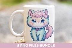 Cute Fluffy Watercolor Kitty PNG Product Image 4