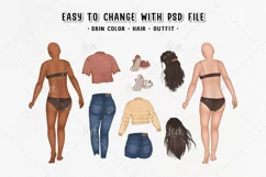 Family clipart with separated skin, Family illustration PNG Product Image 1