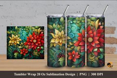 Ornament Plants Tumbler Wrap Sublimation Design 4 Product Image 1