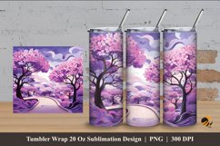 3D Jacaranda tree Tumbler Wrap Sublimation Design 4 Product Image 1