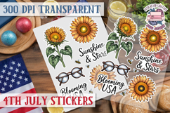4th July sticker sheet USA Scrapbook PNG Independent Day Product Image 1