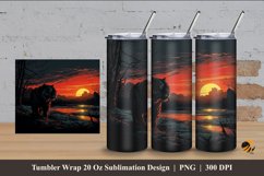 Wild Tiger Tumbler Wrap Sublimation Design 4 Product Image 1