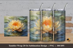 Realistic Flower Tumbler Wrap Sublimation Design 4 Product Image 1