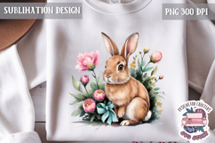Cute Bunny and Lamb Spring Sublimation Design PNG Easter Product Image 1