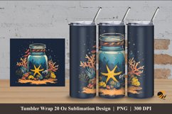 Aquarium Jar Tumbler Wrap Sublimation Design 4 Product Image 1