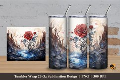 Rose Abstract Tumbler Wrap Sublimation Design 4 Product Image 1