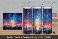 City Sparkling Tumbler Wrap Sublimation Design 4 Product Image 1