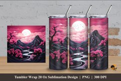 3D Mountain Tumbler Wrap Sublimation Design 4 Product Image 1