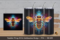 Beauty Bee Neon Tumbler Wrap Sublimation Design 4 Product Image 1