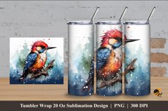 Woodpecker Tumbler Wrap Sublimation Design 4 Product Image 1